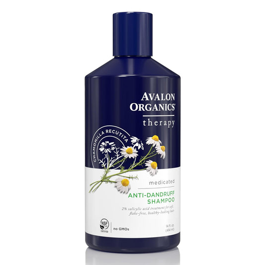 Organics Therapy Medicated Anti-Dandruff Shampoo for Soft, Flake-Free Hair, 14 Fluid Ounces